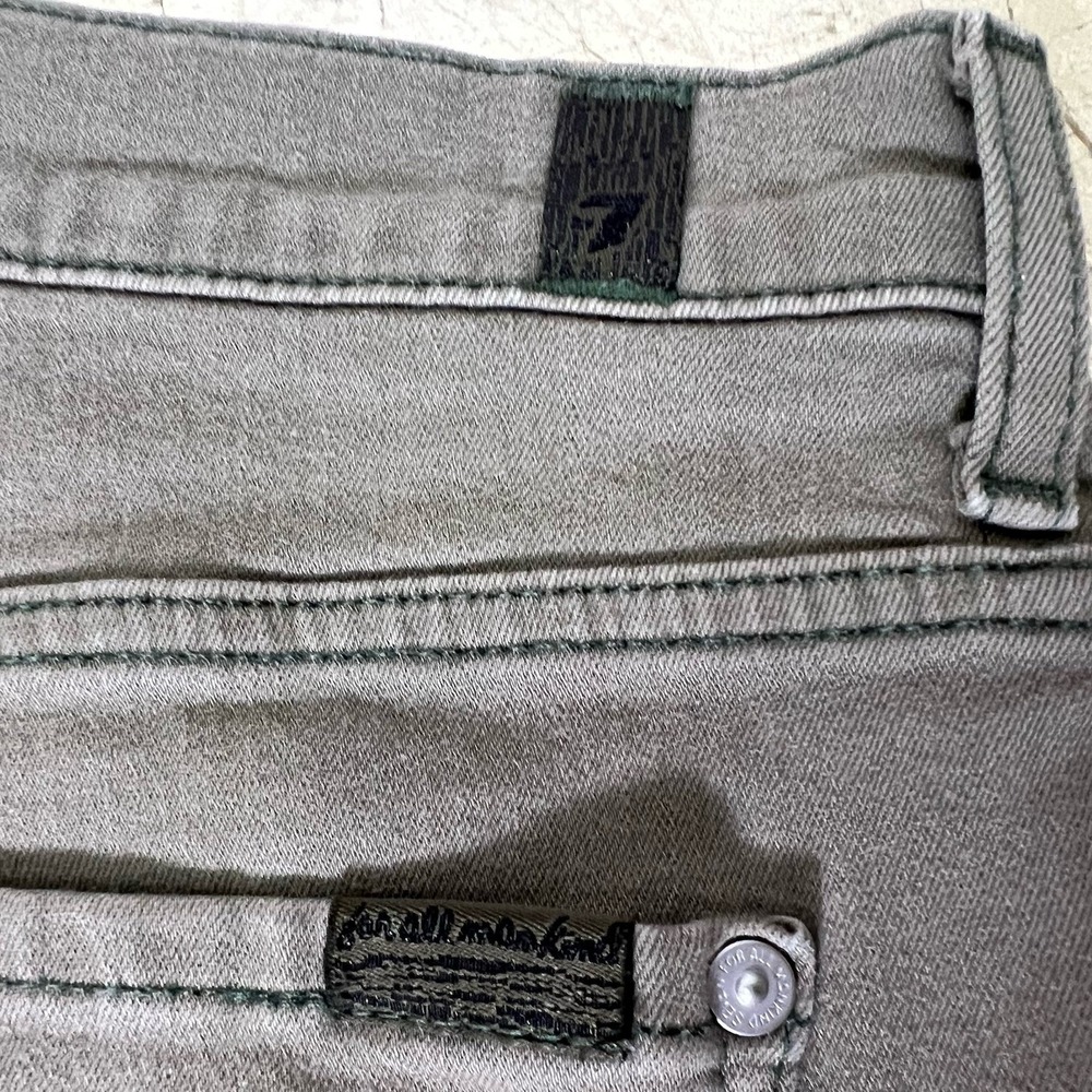 7 For All Mankind Shorts Women 27 Olive Green Denim Cut Off Raw Hem Daisy Dukes - Picture 5 of 9